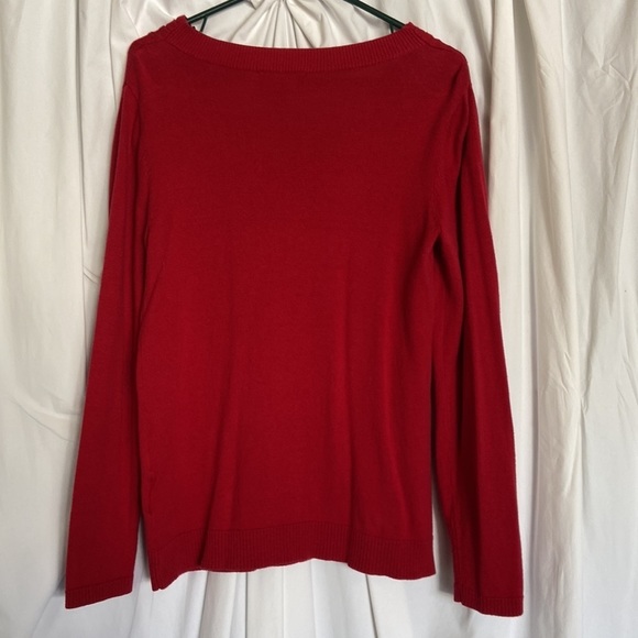 VGUC DANA BACHMAN Sz-M Vintage Red Christmas Top /w Draped & Sequined Neckline🎄 - Picture 8 of 16